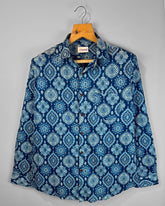 indigo kalamkari - Pure Cotton Shirt - Jaipuri Crown